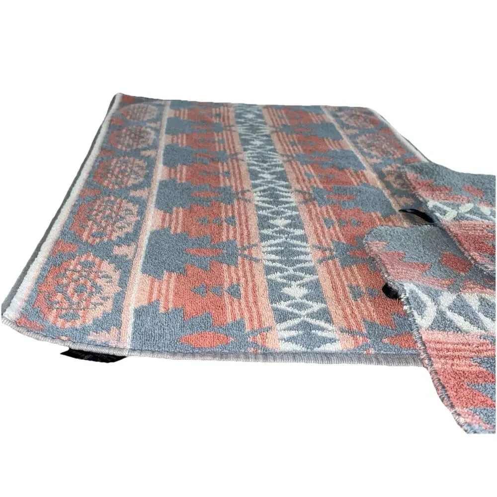 Ralph Lauren Vintage Set Bathroom Towels Blue Red Southwestern Raren Wash Cloths